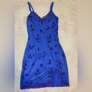 Rue 21 indigo rose mesh lace trim cami dress